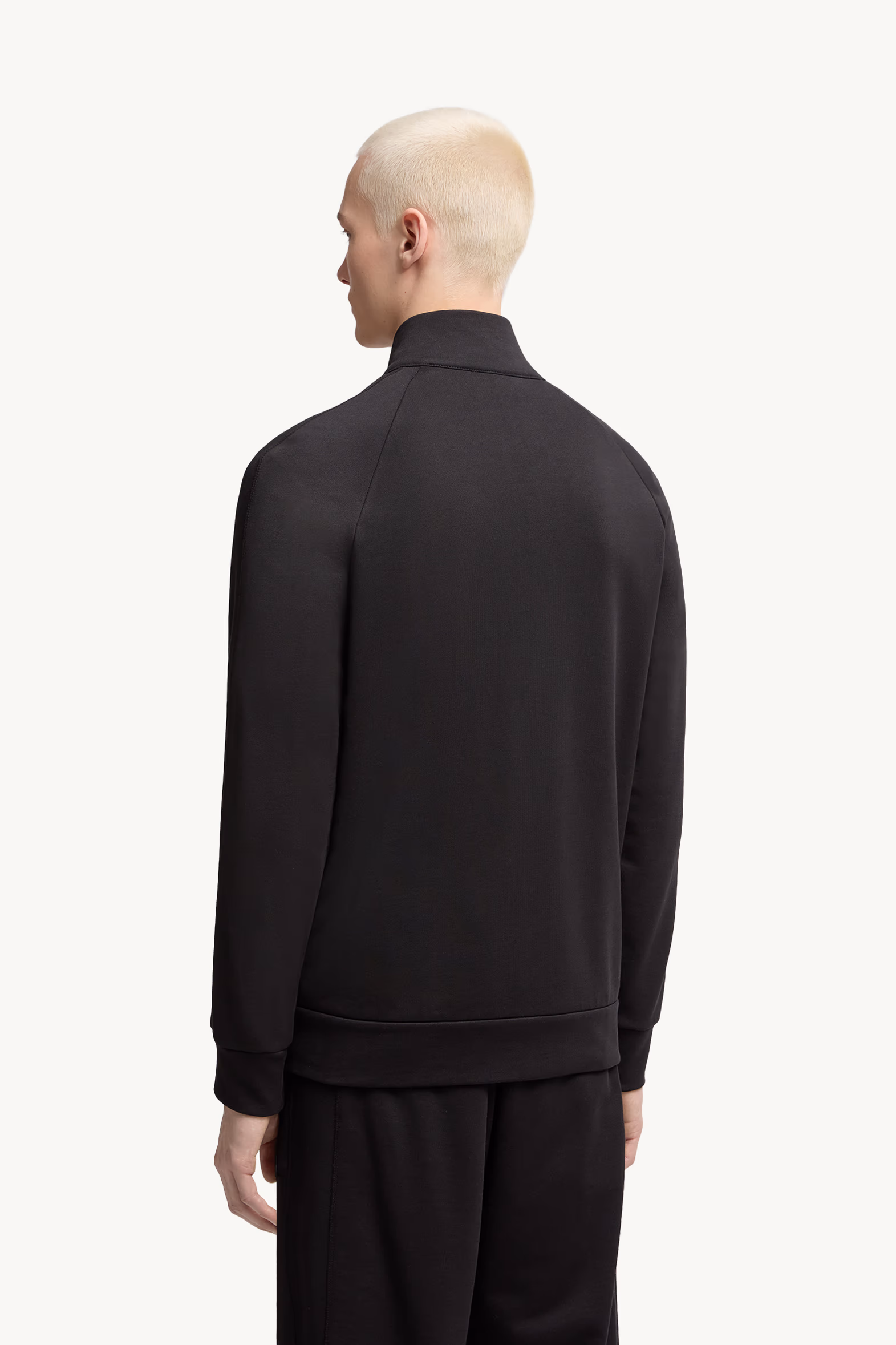 Cotton Zip-Up Sweatshirt Men Black Moncler 5